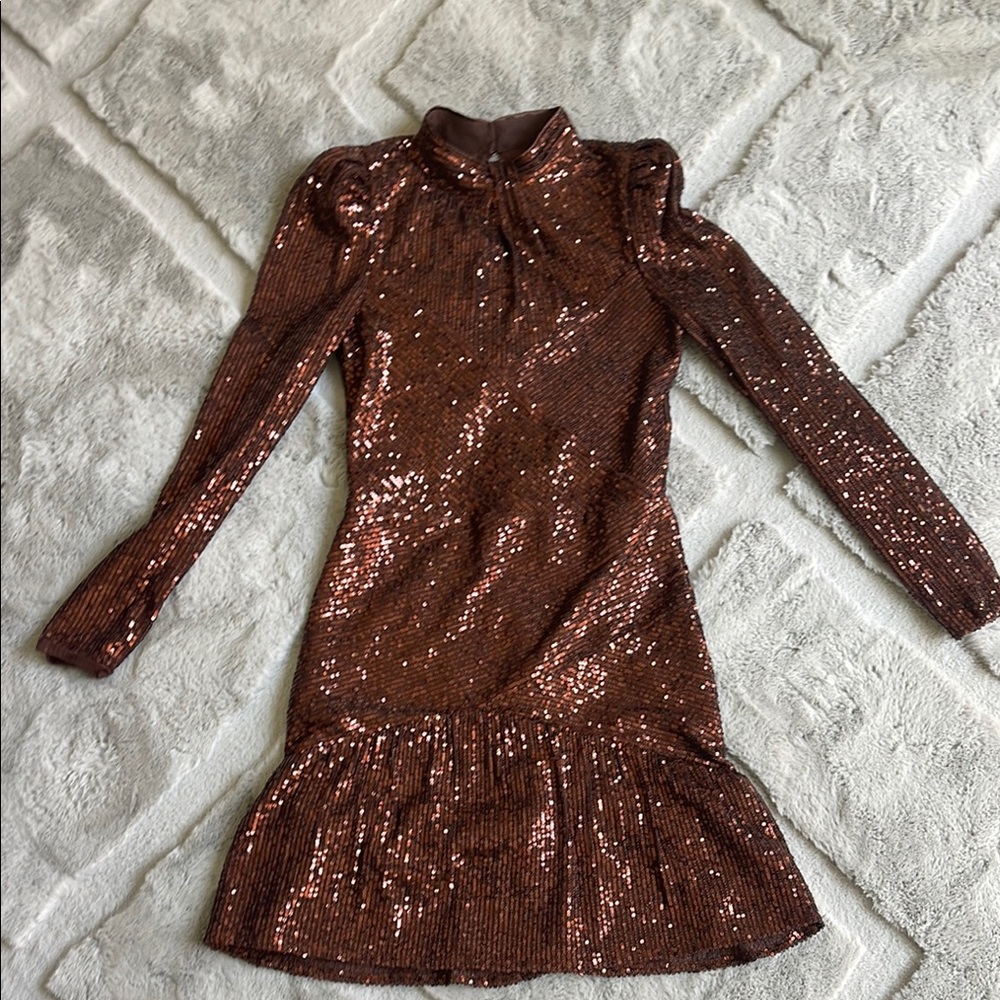 Sequin Long Sleeve Dress